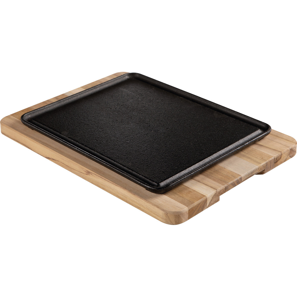 Fuente Bandeja de Hierro Fundido con Tabla en Madera Churrasco Essencial 35 x 25 cm