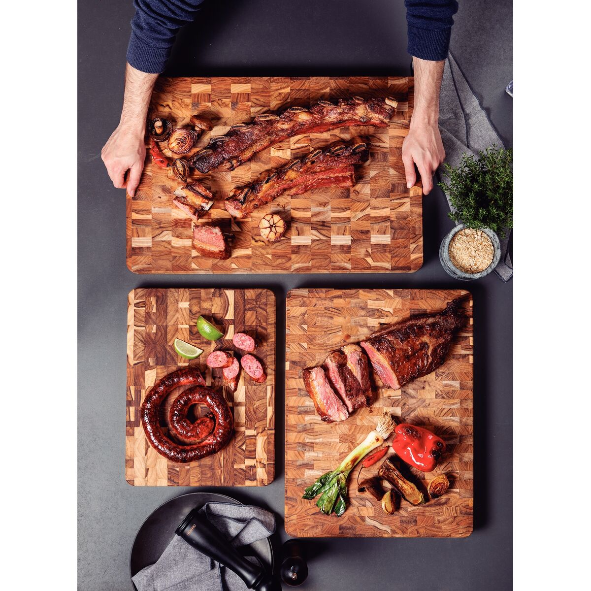 Tramontina Tabla de Madera Teca Churrasco Premium 60x40 cm