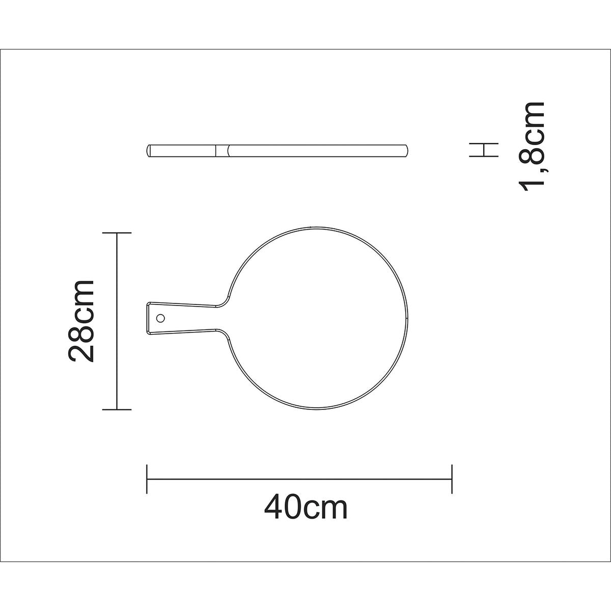 Tramontina Tabla de cortar redonda para Pizza Madera Teca Kitchen 40 x 28 cm