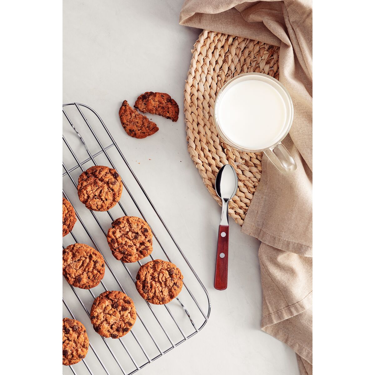 Tramontina Juego de Cucharas de Té en Acero Inoxidable y Mangos de Madera Polywood Rojo 6 piezas