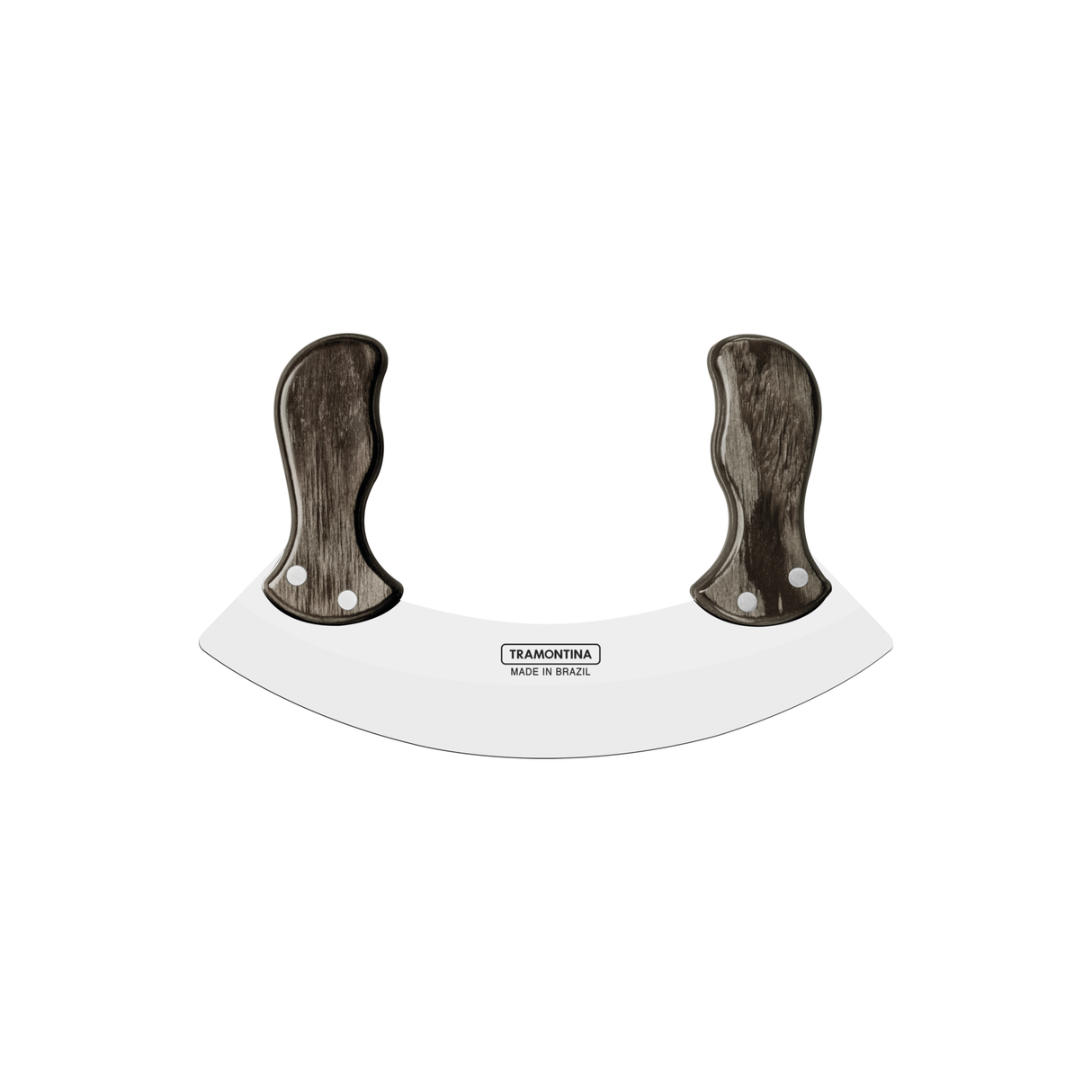 Cuchillo Cortador Media Luna en Acero Inoxidable Polywood Castaño