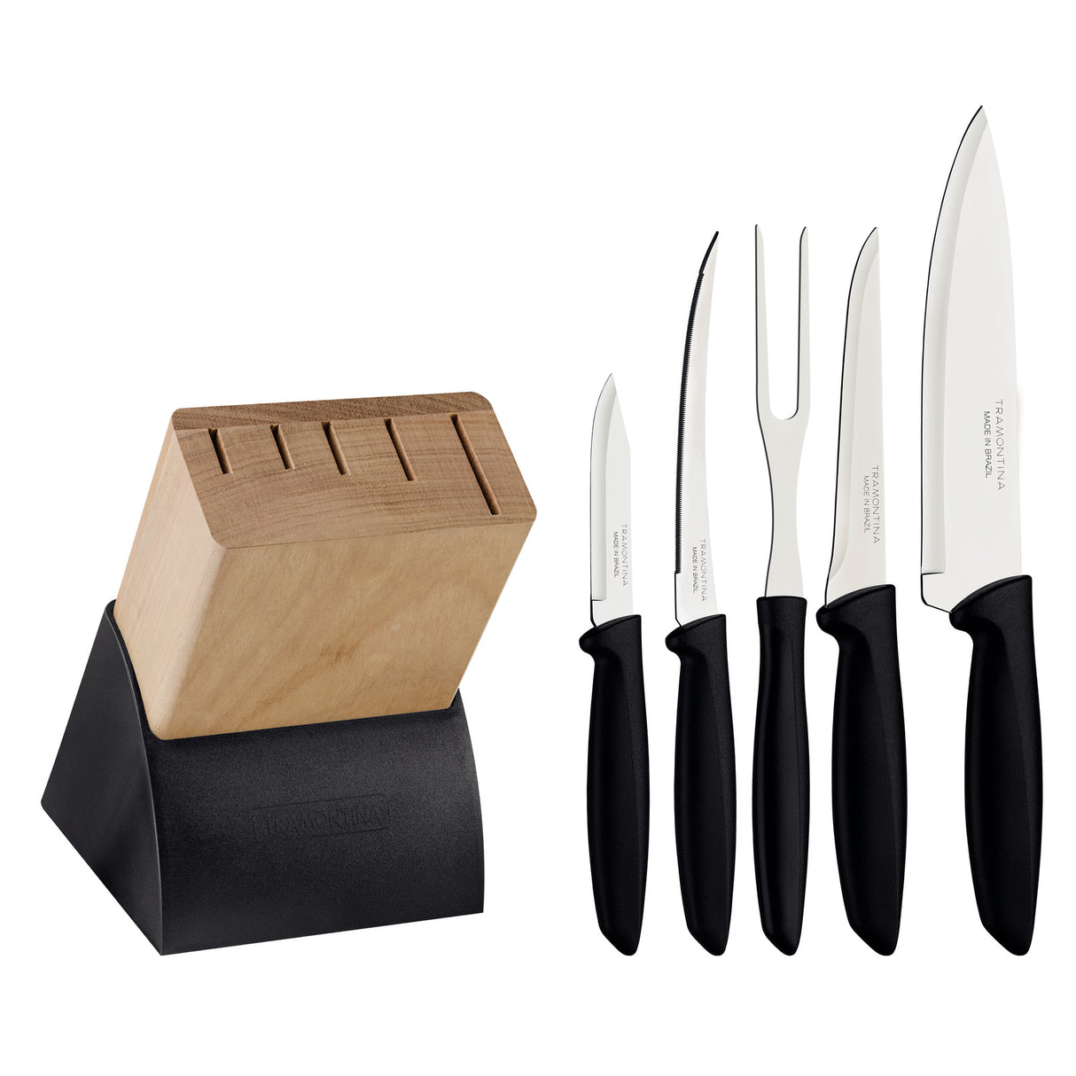 Juego de Cuchillos con Soporte de Madera Plenus 6 piezas
