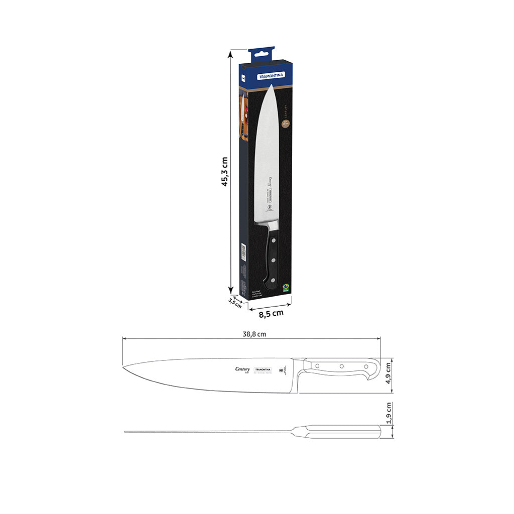 Tramontina Cuchillo Cocinero en Acero Inoxidable Century NSF 26 cm