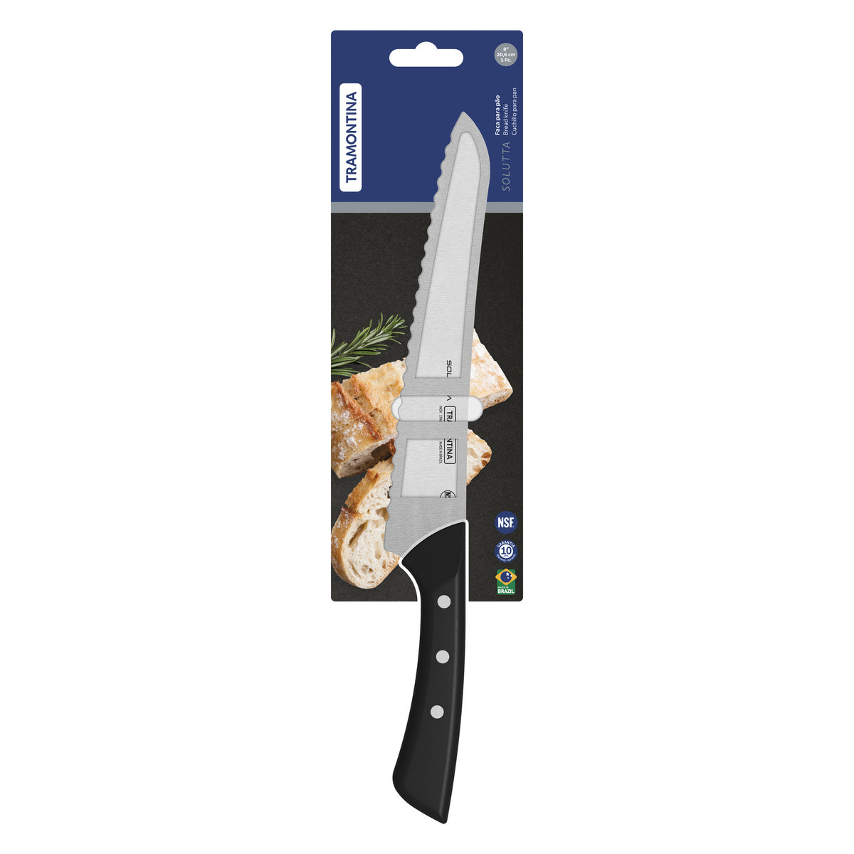 Cuchillo para Pan en Acero Inoxidable Solutta 20,5 cm
