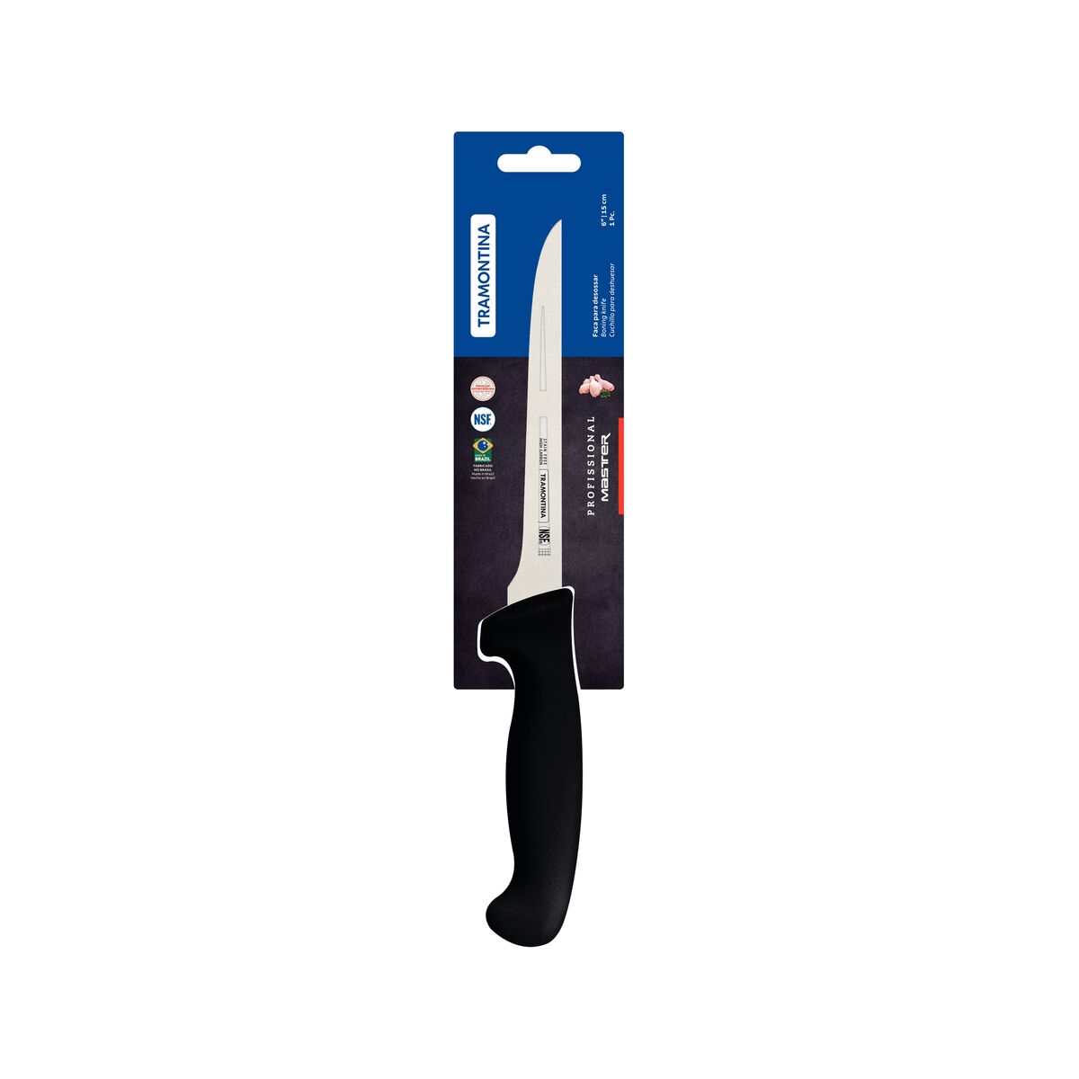 Cuchillo Deshuesar en Acero Inoxidable Professional Master Negro NSF 15 cm