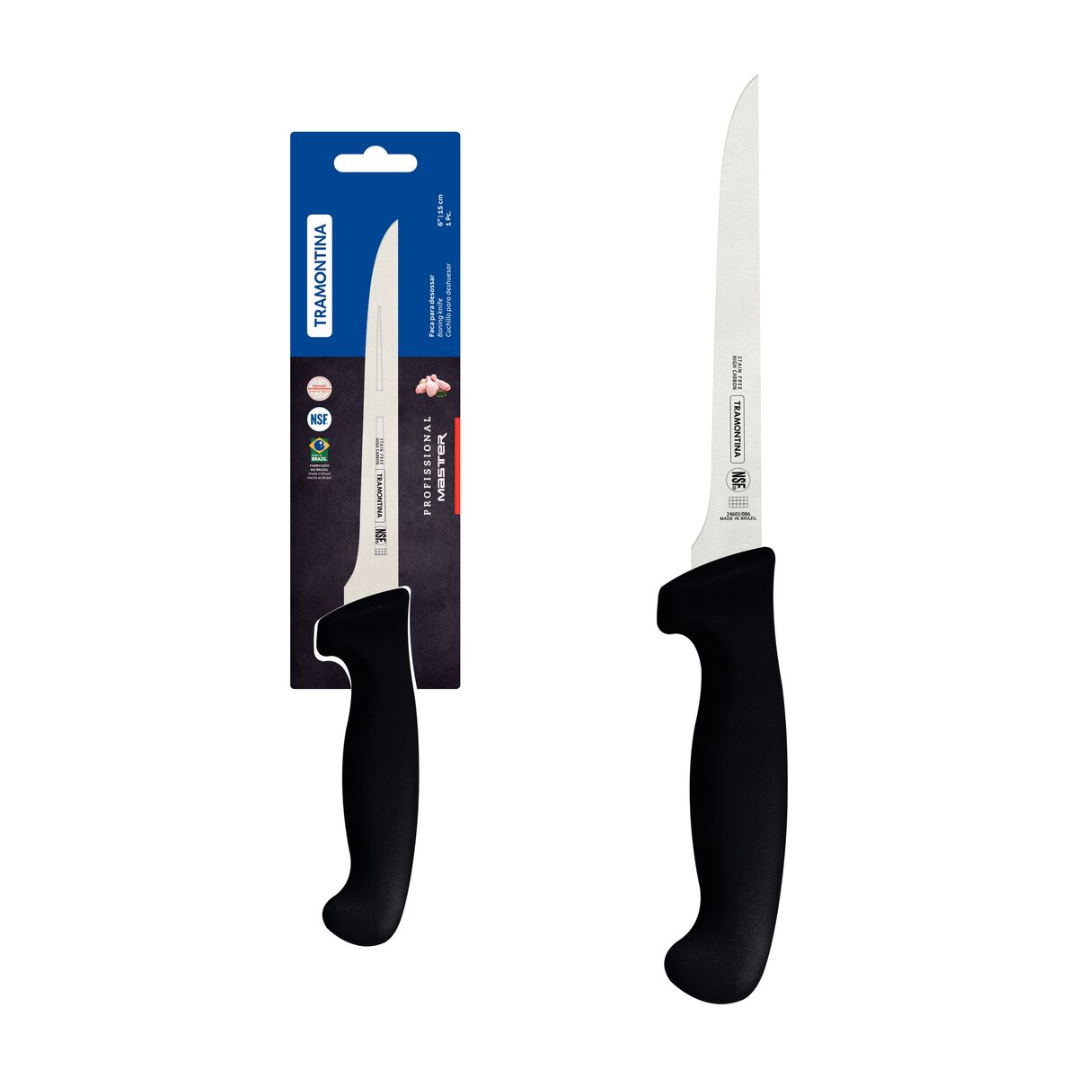 Cuchillo Deshuesar en Acero Inoxidable Professional Master Negro NSF 15 cm
