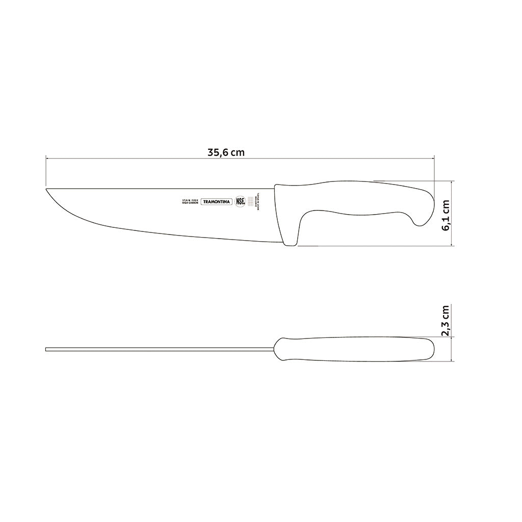 Tramontina Cuchillo Carnicero Rojo Professional 21,5 cm NSF