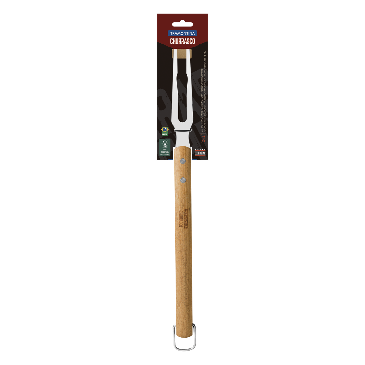 Tramontina Tenedor Trinchante con Mango de Madera Churrasco 49 cm