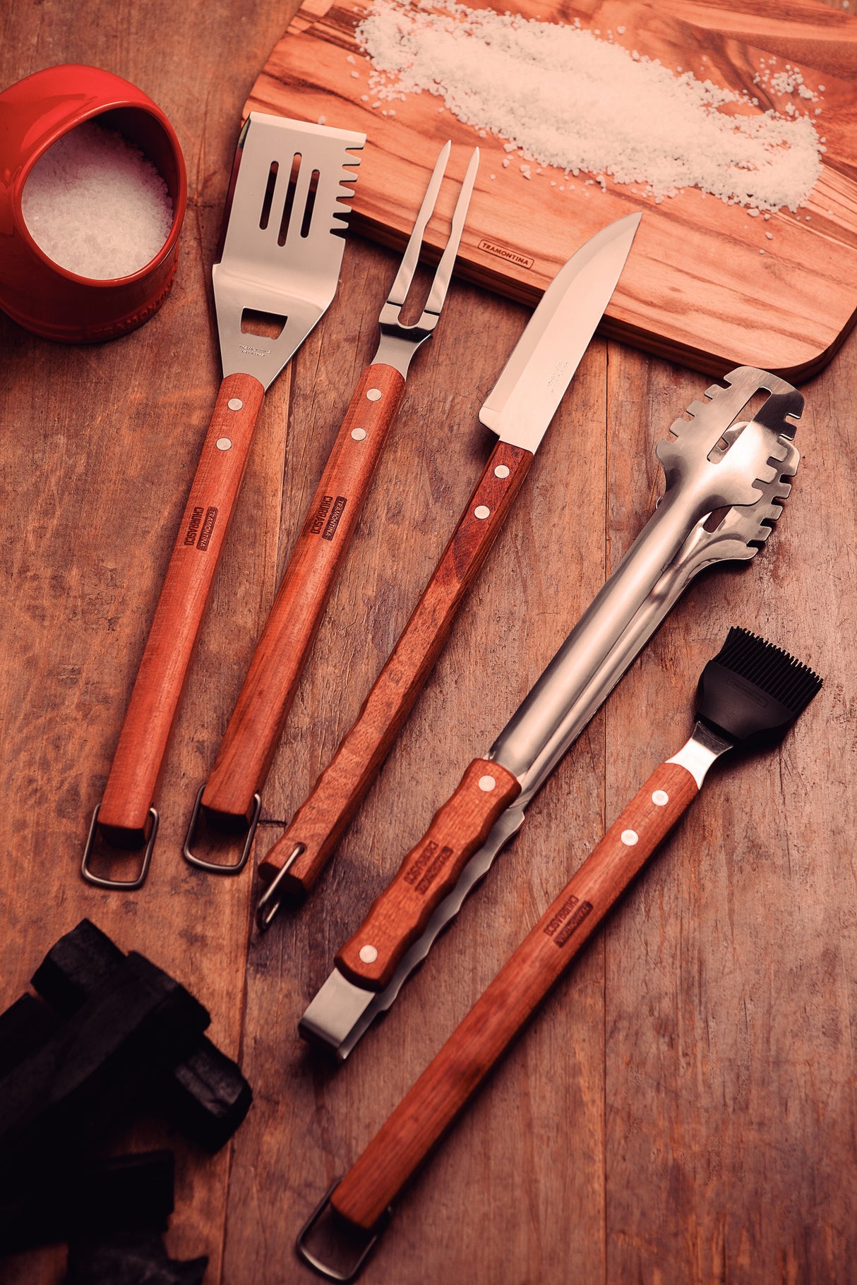Tramontina Pinza para Carne con Mango de Madera Churrasco 47 cm