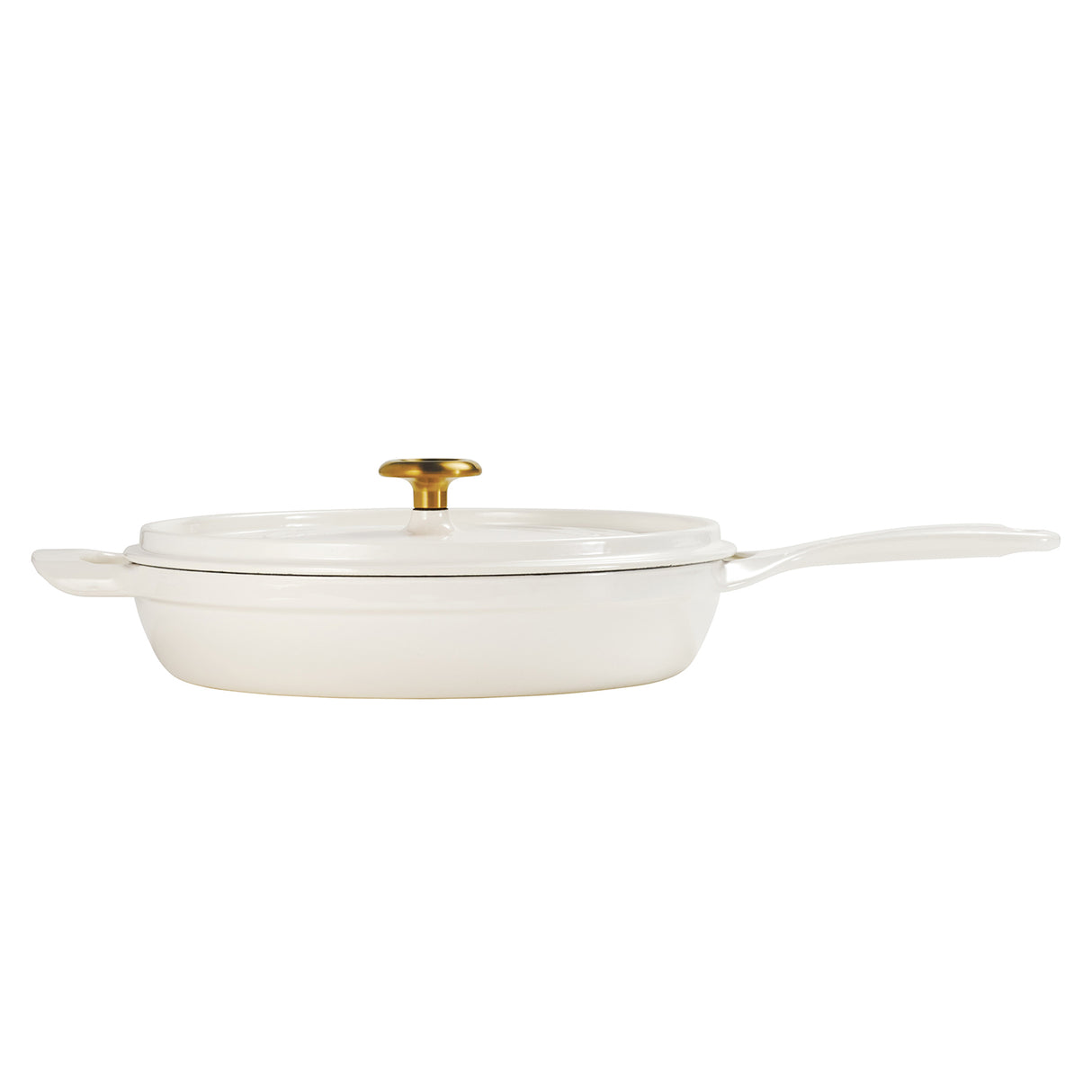 Tramontina Sartén con Tapa de Hierro Fundido Esmaltado Latte 30 cm - 3,8 L
