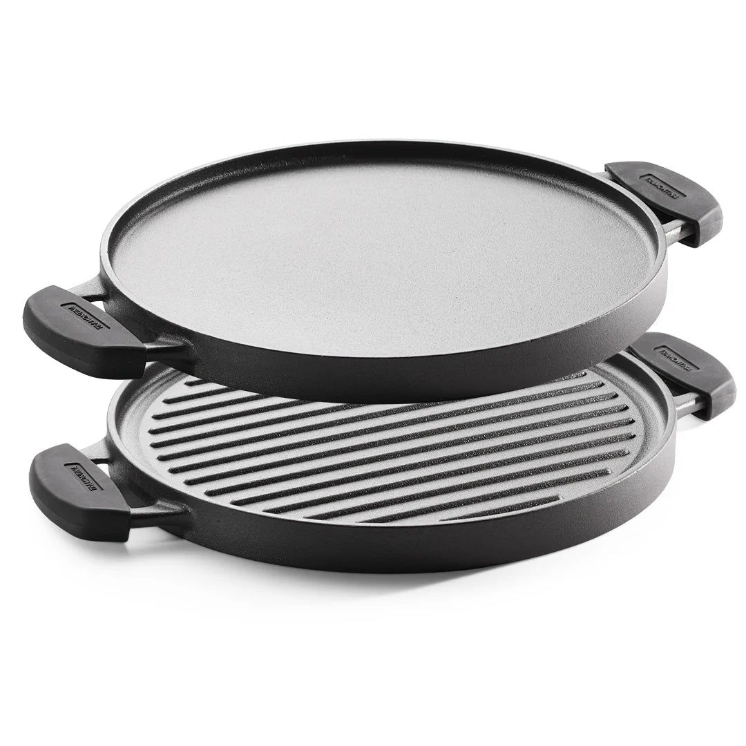 Tramontina Plancha de Hierro Fundido Reversible 2 en 1 Precurada Titanex 30 cm