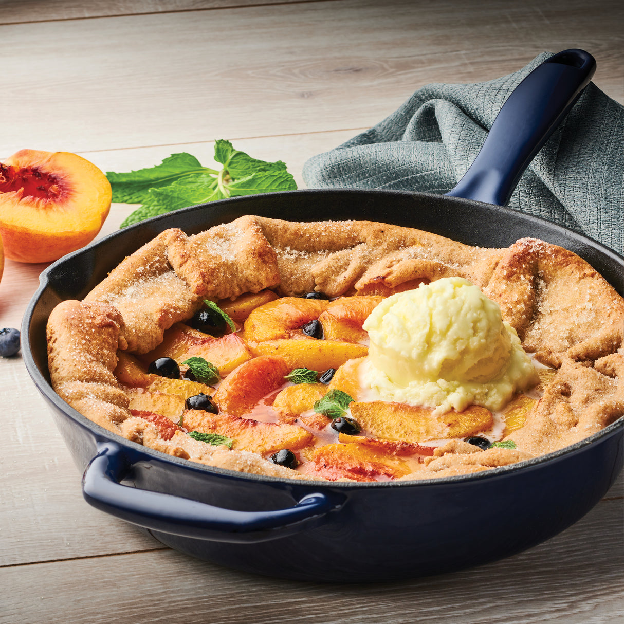 Tramontina Sartén de Hierro Fundido Esmaltado sin Tapa Azul Bestow 25 cm 2,3L