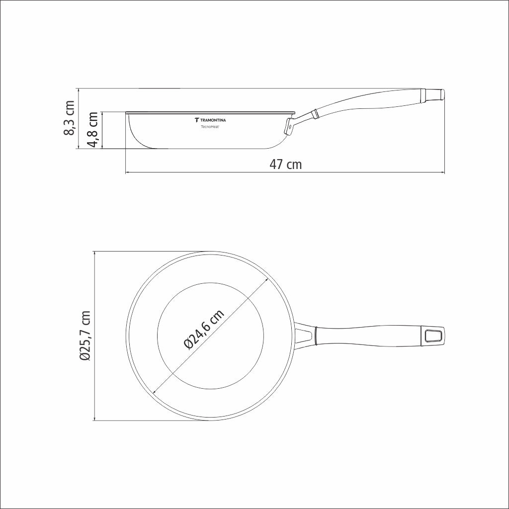 Tramontina Sartén Tri-Ply Grano de Acero Inoxidable 24 cm