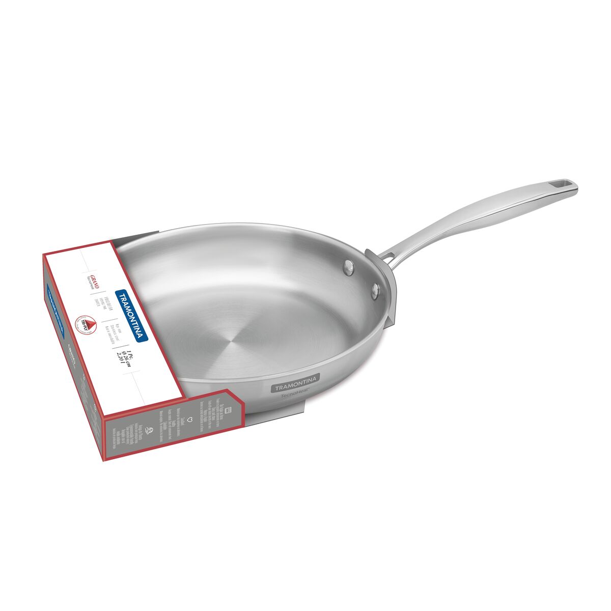 Tramontina Sartén Tri-Ply Grano de Acero Inoxidable 26 cm
