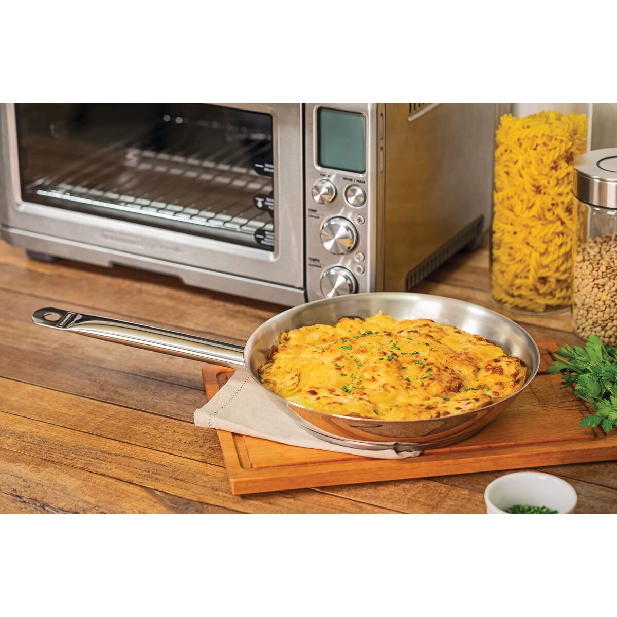 Tramontina Sartén Professional de Acero Inoxidable con Fondo Triple con mango 20 cm 1,1L