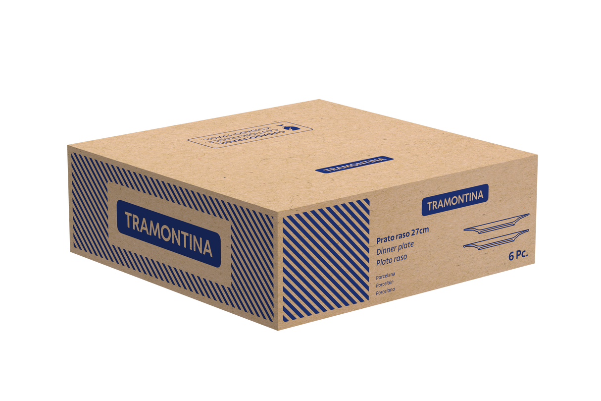 Tramontina Juego de Platos Llanos de Porcelana Ingrid 27 cm 6 unidades