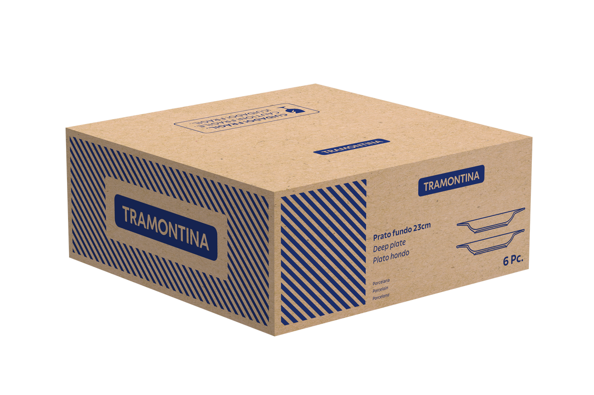 Tramontina Juego de Platos Hondos de porcelana Ingrid 23 cm 6 unidades