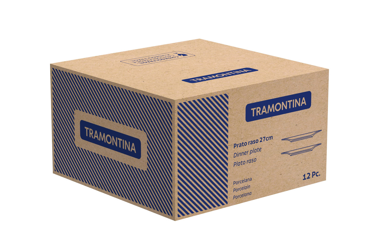 Tramontina Plato Llano en Porcelana Sancho MaxForce 27 cm 12 unidades