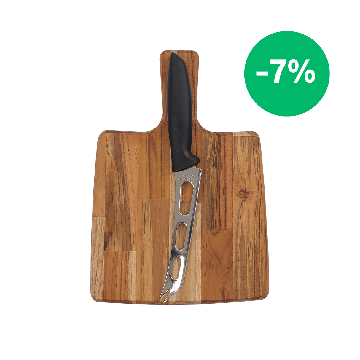 Tramontina Juego Tabla de Madera Teca + Cuchillo para Queso Kitchen