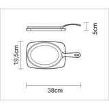 Tramontina Sartén de Hierro Fundido con Bandeja de Madera  Churrasco Essencial 38 x 19 cm