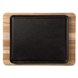 Fuente Bandeja de Hierro Fundido con Tabla en Madera Churrasco Essencial 35 x 25 cm