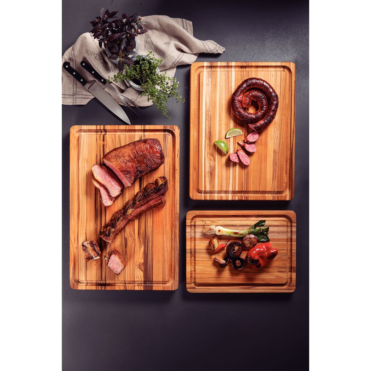 Tramontina Tabla de Madera Teca Churrasco Premium 50 x 38 cm