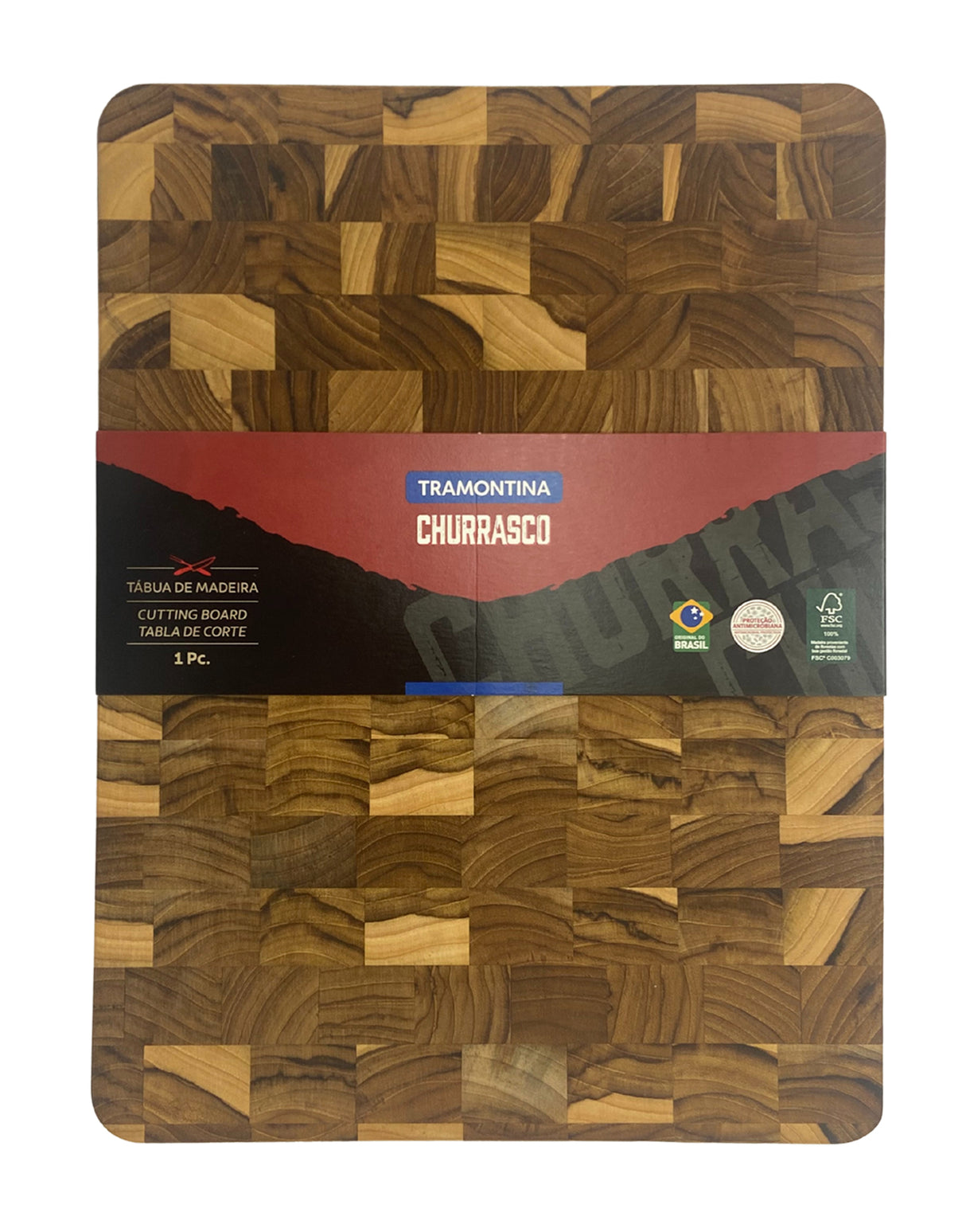 Tramontina Tabla de Madera Teca para Cortar y Servir Churrasco Premium 50 x 38 cm