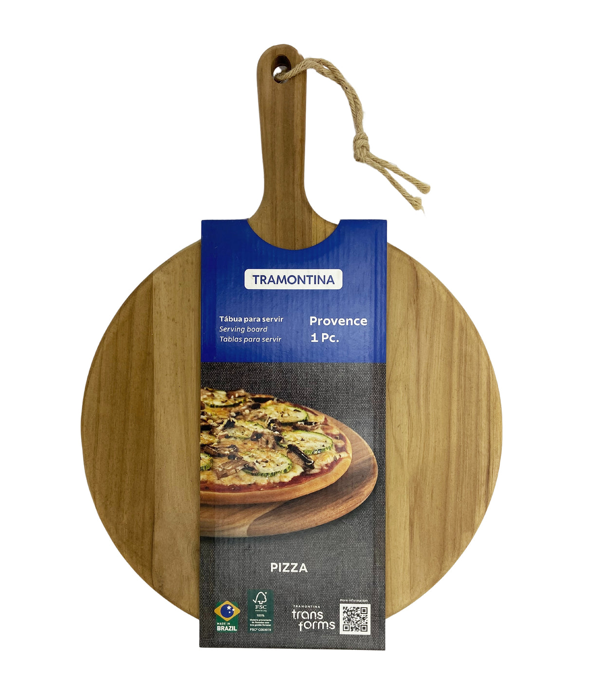 Tramontina Tabla para Pizza de Madera de Teca Provence 40 x 28 cm