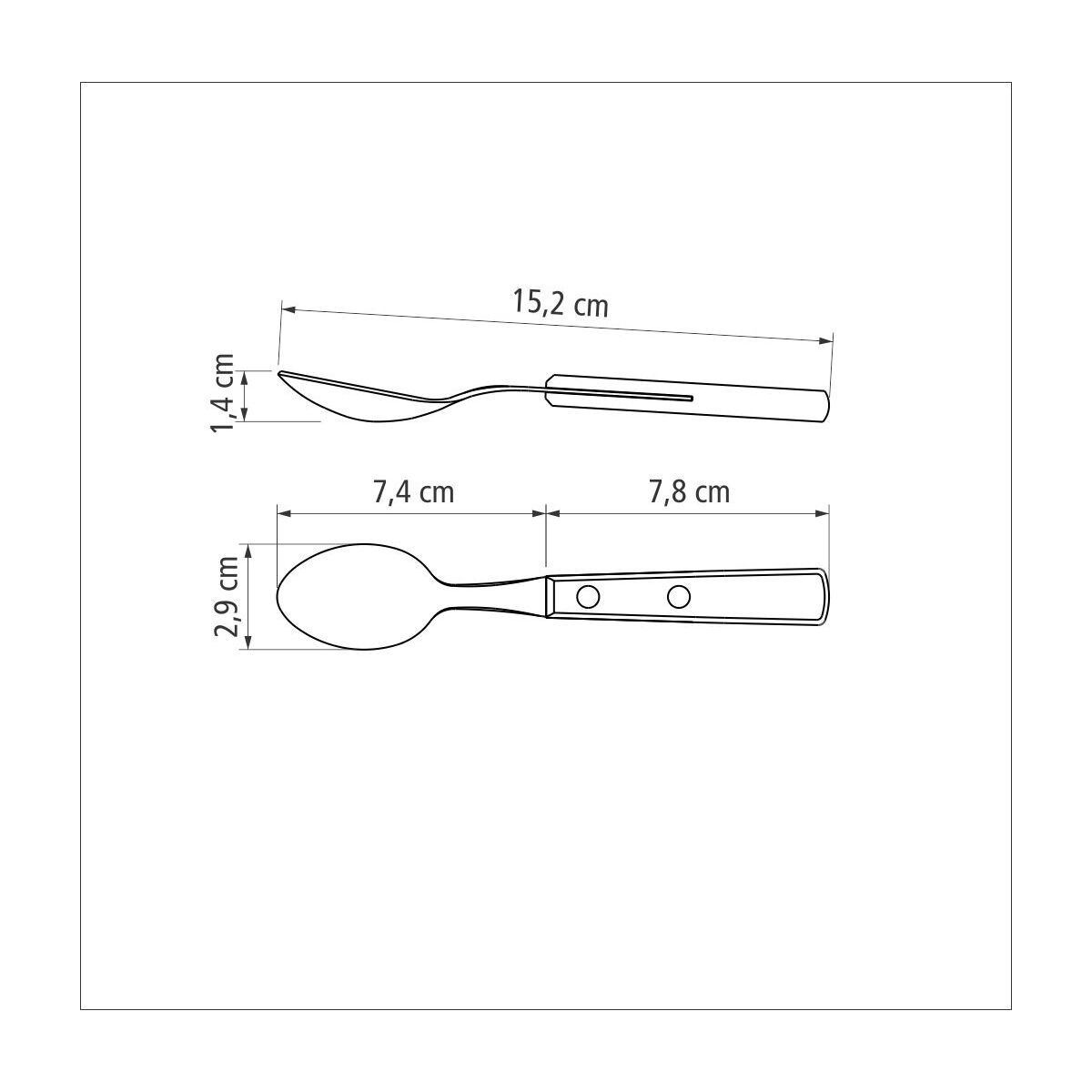 Tramontina Juego de Cucharas de Té en Acero Inoxidable y Mangos de Madera Polywood Rojo 6 piezas