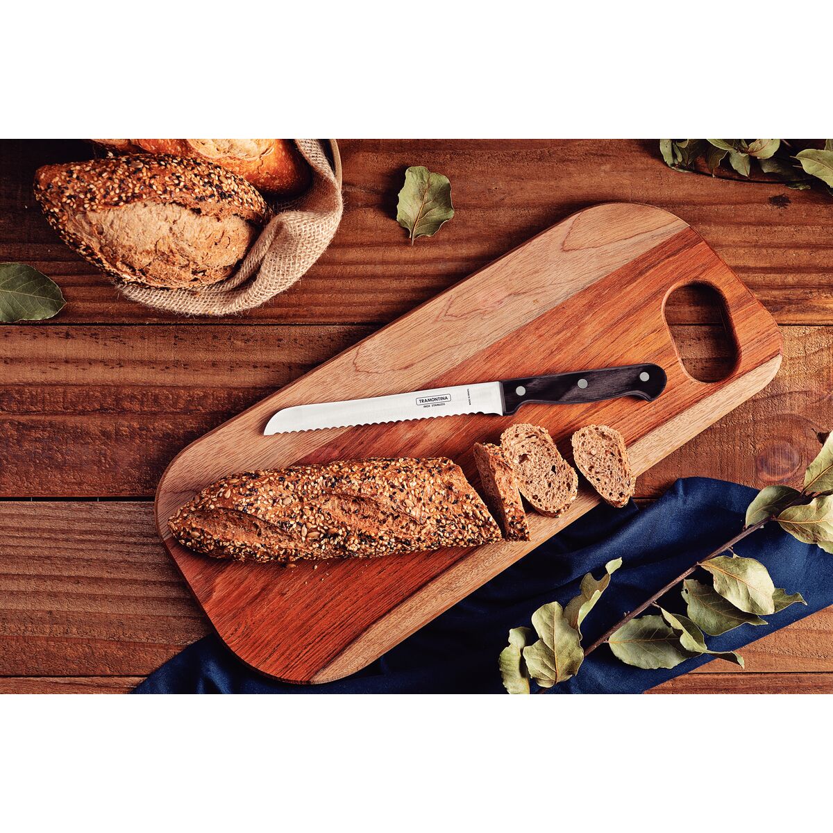 Tramontina Cuchillo para Pan Polywood Castaño 18 cm
