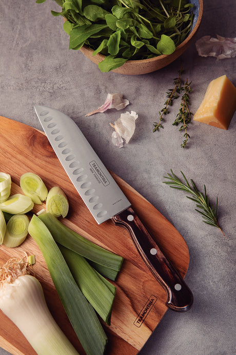 Tramontina Cuchillo Santoku Polywood Castaño 18 cm