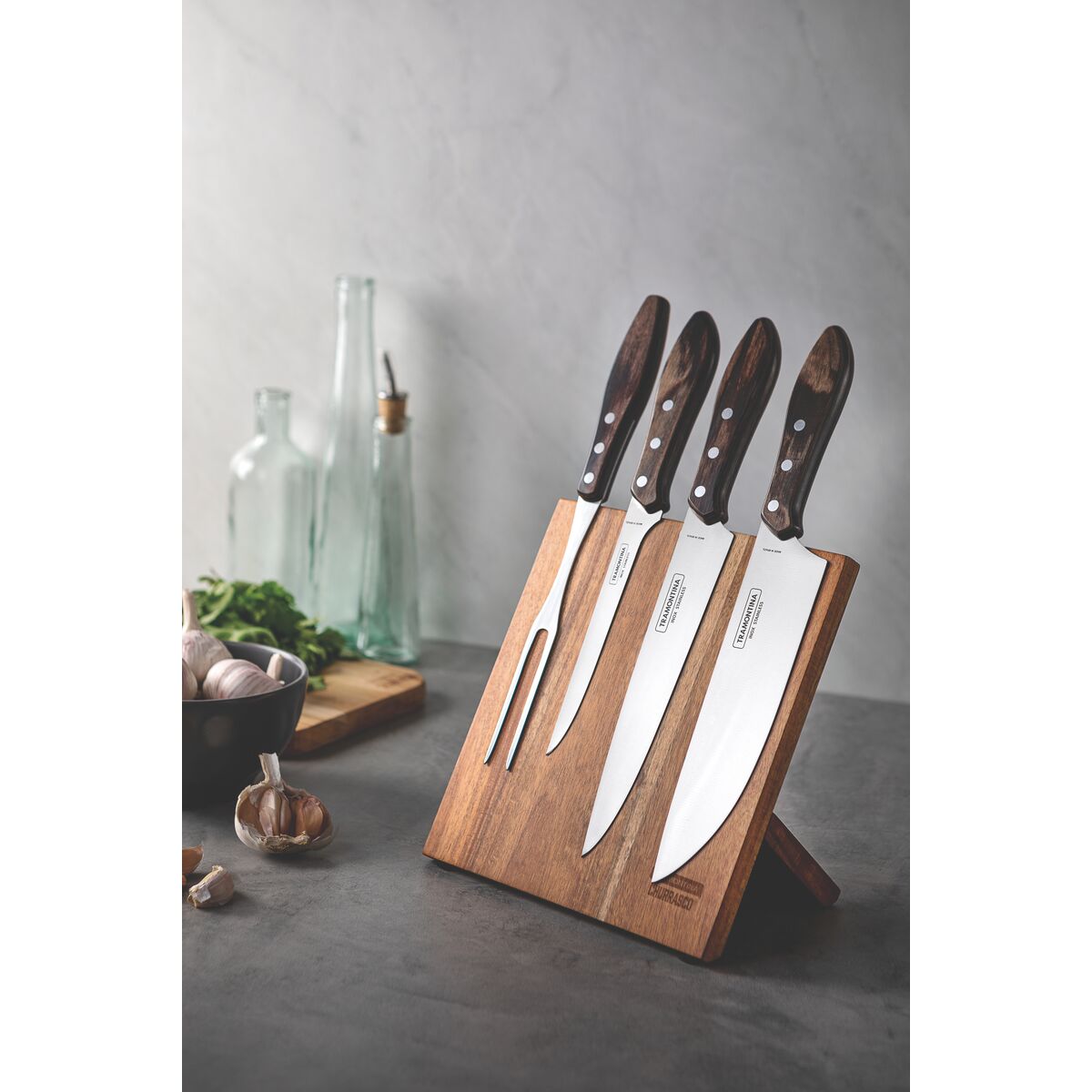 Tramontina Juego de Cuchillos con Soporte Magnético Polywood 5 piezas