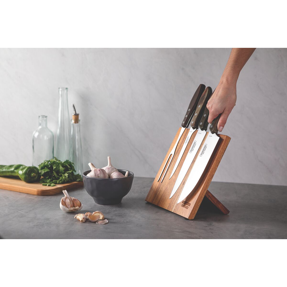 Tramontina Juego de Cuchillos con Soporte Magnético Polywood 5 piezas
