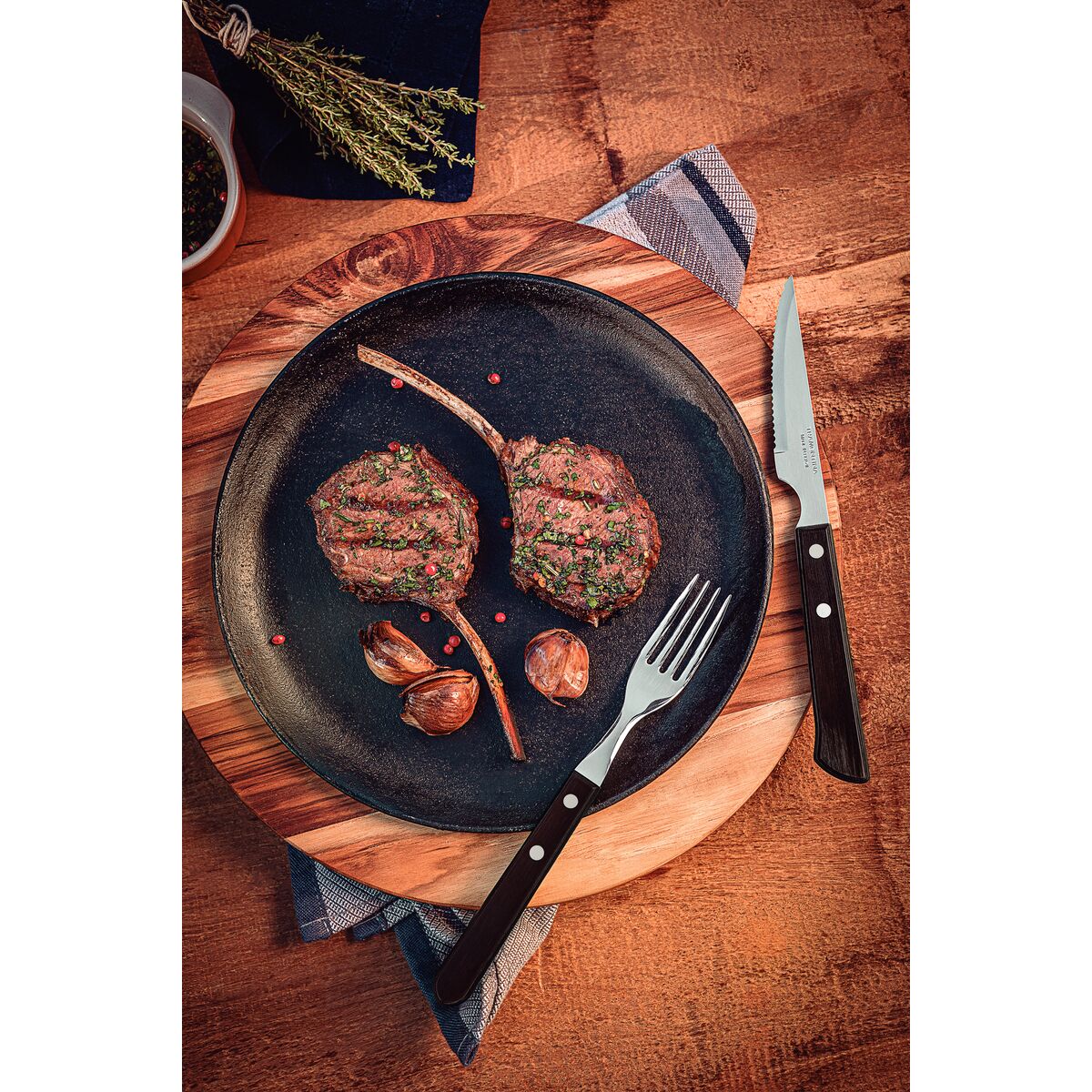 Tramontina Juego de Cubiertos para Carne Polywood Castaño 12 piezas