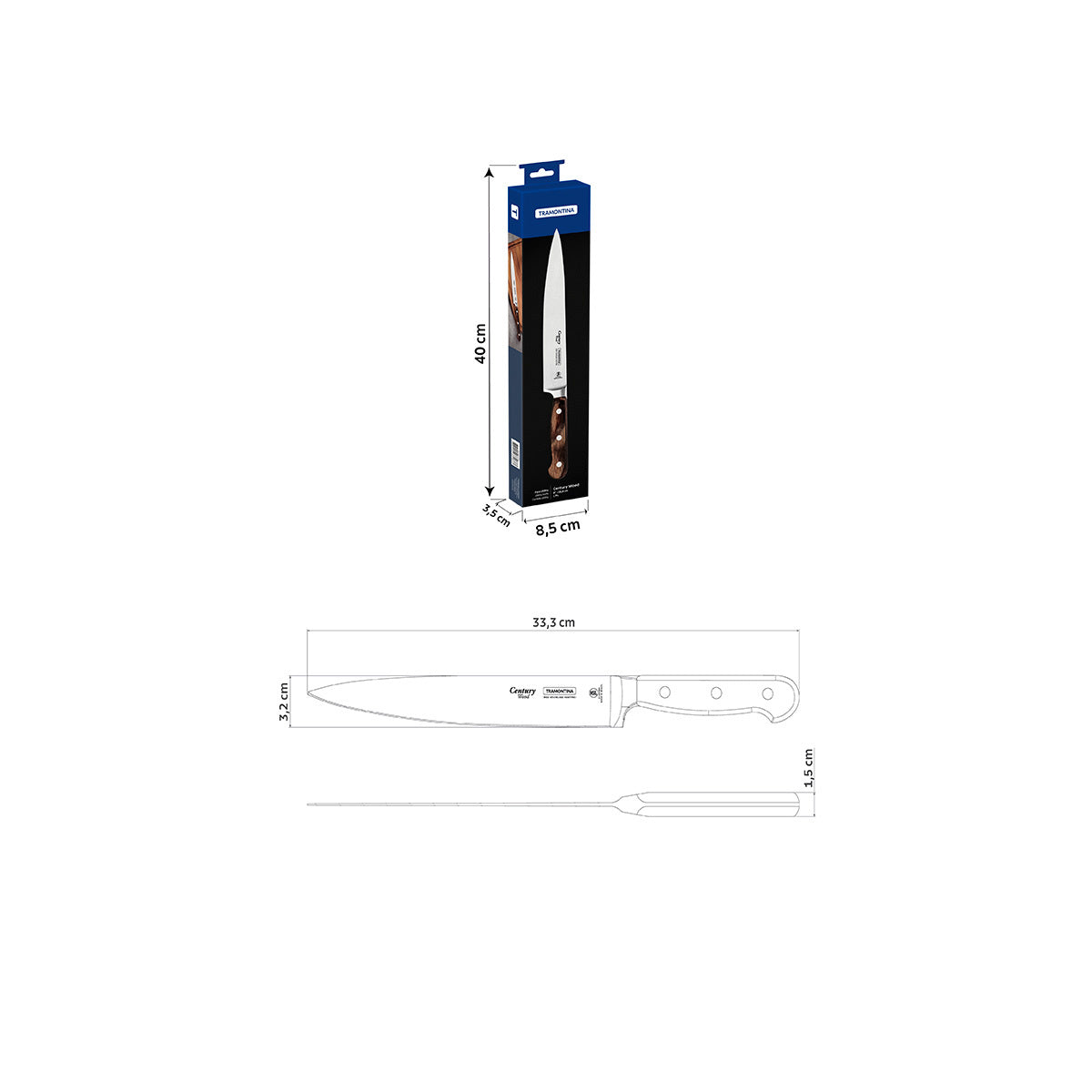 Tramontina Cuchillo Trinchante Century Wood 21 cm