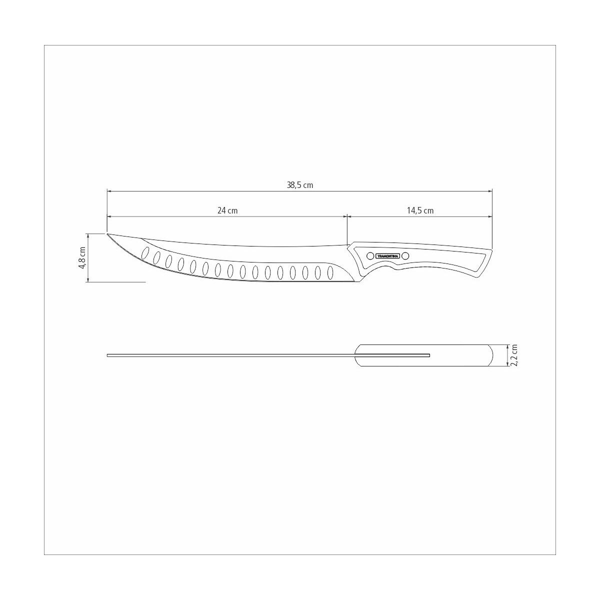 Cuchillo para Carne en Acero Inoxidable Alveolado Curvo Black Collection FSC 25 cm