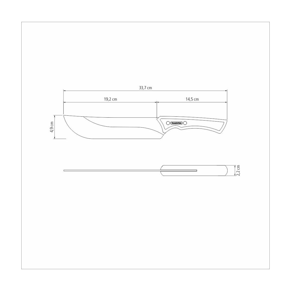 Tramontina Cuchillo para Carne en Acero Inoxidable Black Collection FSC 20 cm