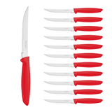 Tramontina Cuchillo Dentado Plenus Rojo Acero Inoxidable 12 unidades