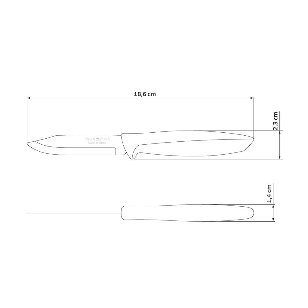 Tramontina Cuchillo para Legumbres y Frutas Plenus Verde 12 unidades