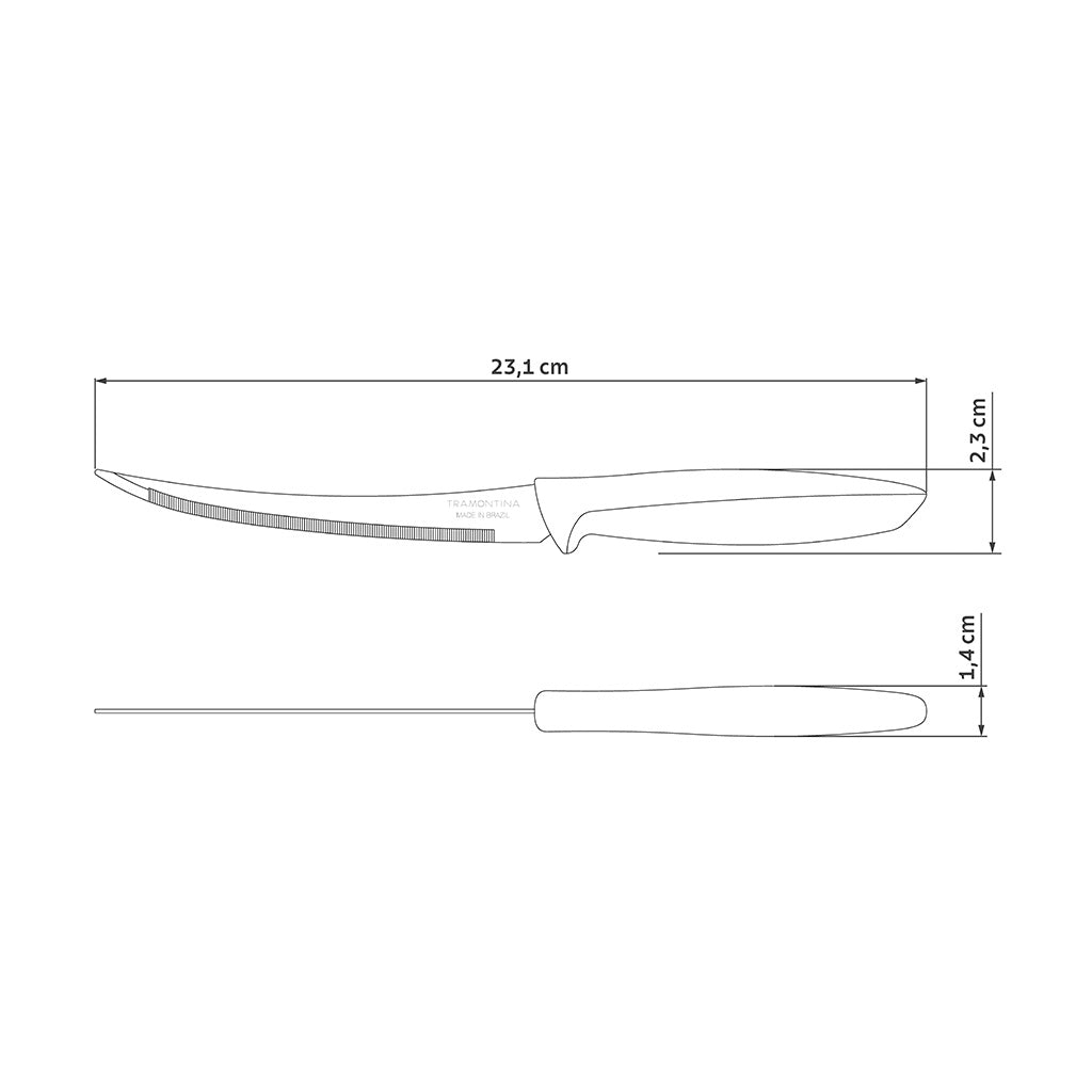 Tramontina Cuchillo para Tomates en Acero Inoxidable y Polipropileno Gris 12 unidades