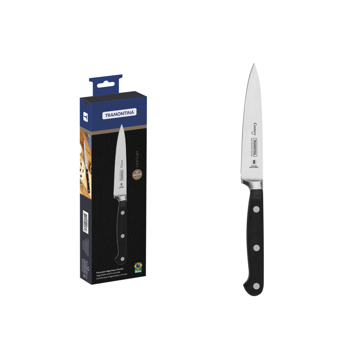 Tramontina Cuchillo para Legumbres y Frutas Acero Inoxidable Century 10 cm