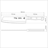 Tramontina Cuchillo Usuba para Rebanar y Picar en Acero Inoxidable Century NSF 18 cm