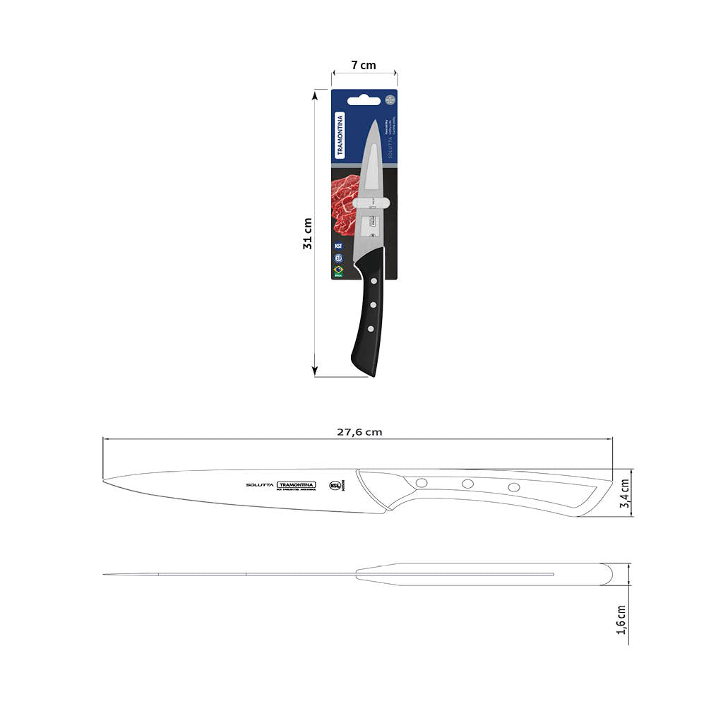 Cuchillo Multiuso en Acero Inoxidable Solutta 15,5 cm