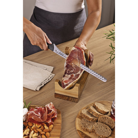 Cuchillo Jamonero Alveolado en Acero Inoxidable Solutta 29 cm