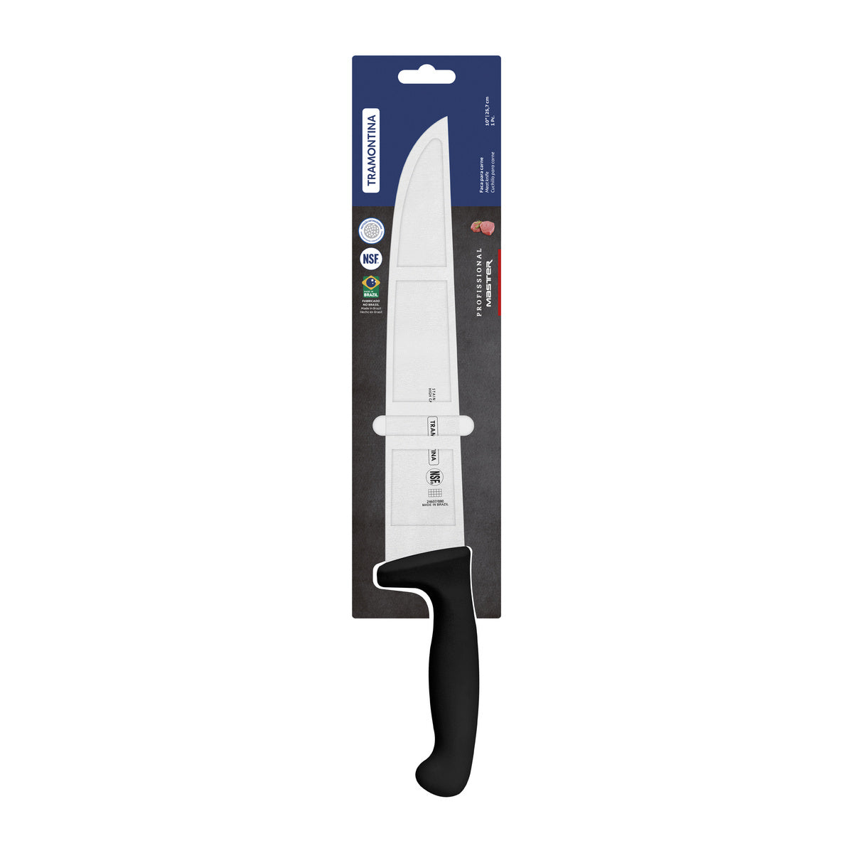 Cuchillo Carnicero en Acero Inoxidable Professional Master Negro NSF 25 cm