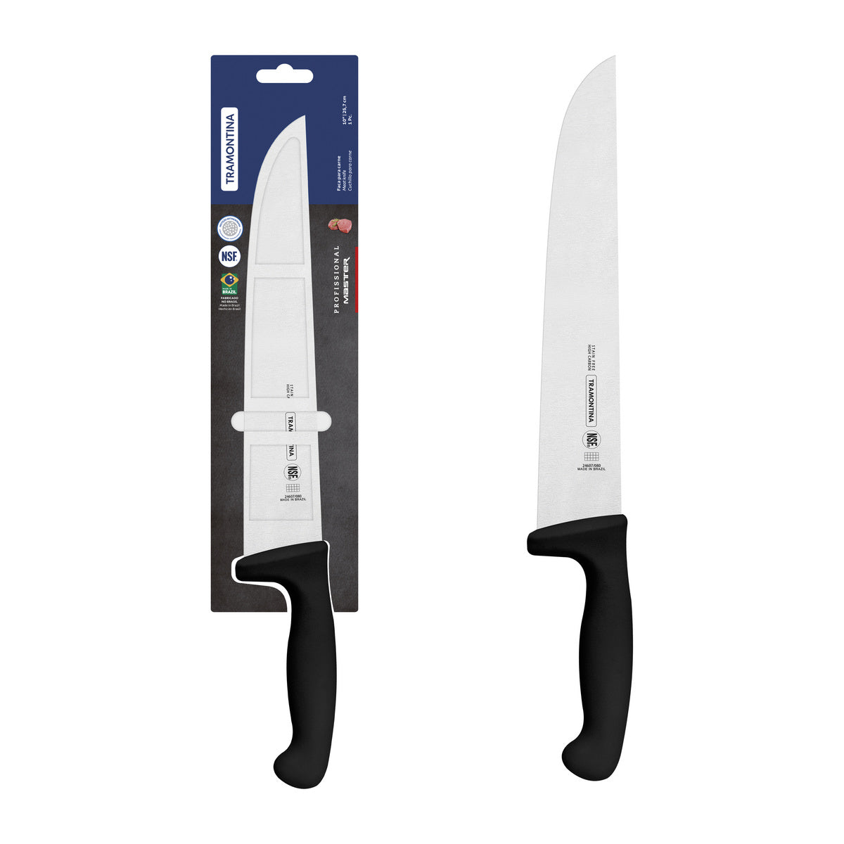Cuchillo Carnicero en Acero Inoxidable Professional Master Negro NSF 25 cm