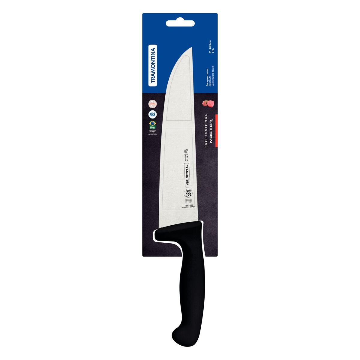 Cuchillo Carnicero en Acero Inoxidable Professional Master Negro NSF 20 cm