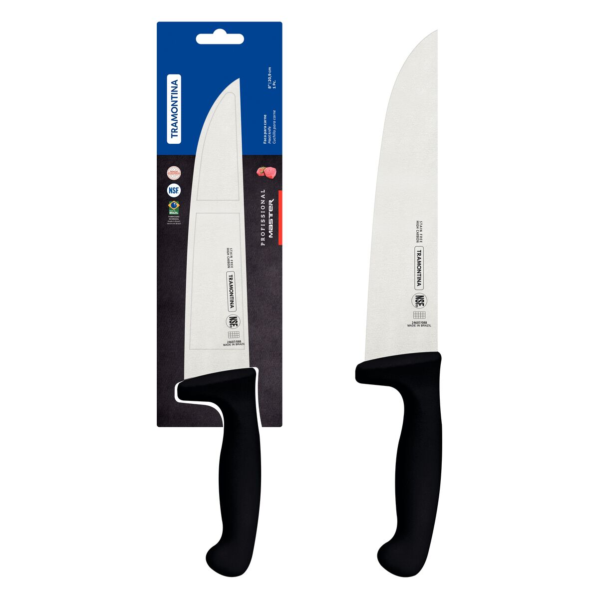 Cuchillo Carnicero en Acero Inoxidable Professional Master Negro NSF 20 cm