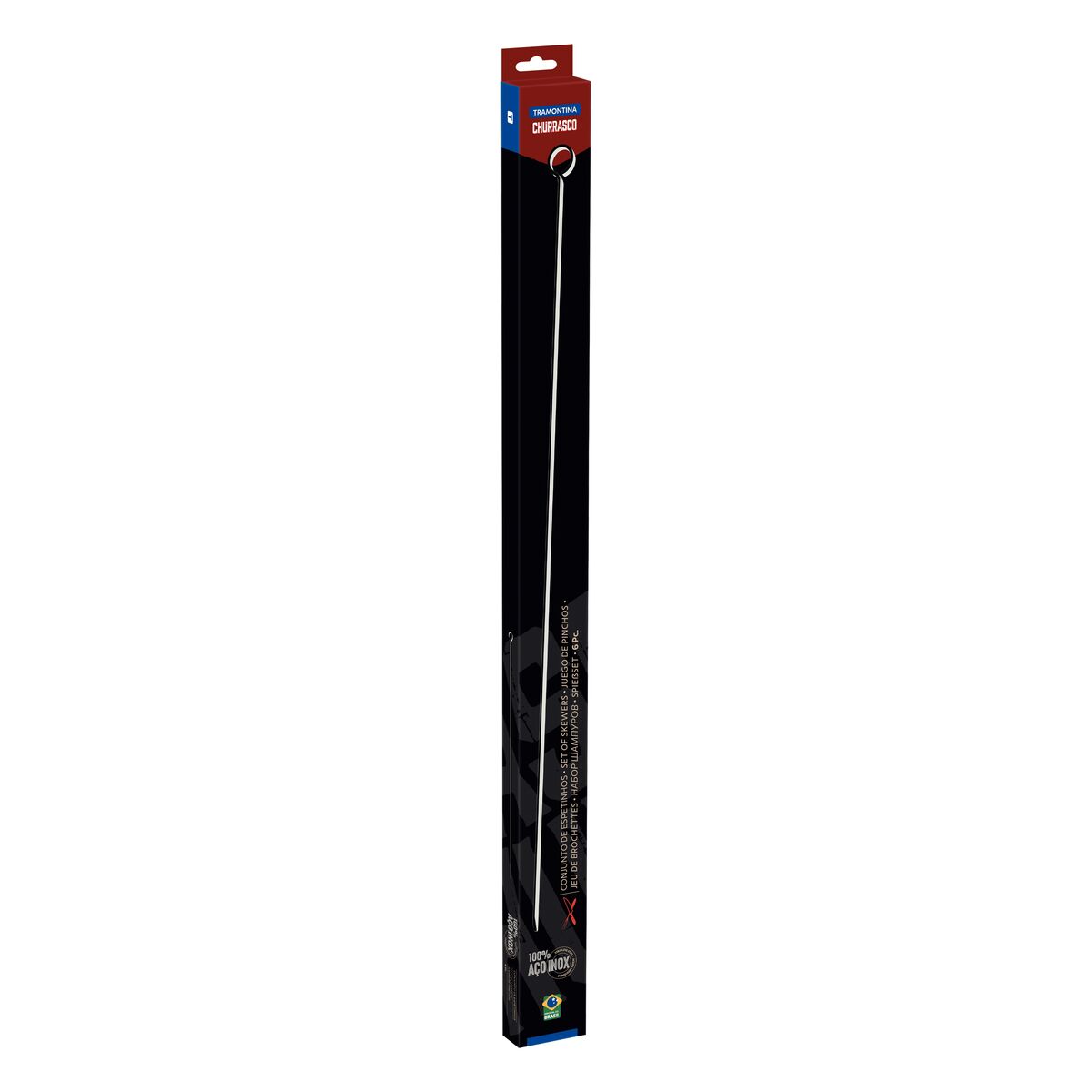 Tramontina Juego de 6 Pinchos Brochetas en Acero Inoxidable 40 cm