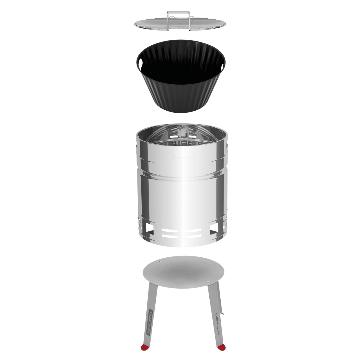 Tramontina Parrilla Grill a Carbón TCP 400 de Acero Inoxidable